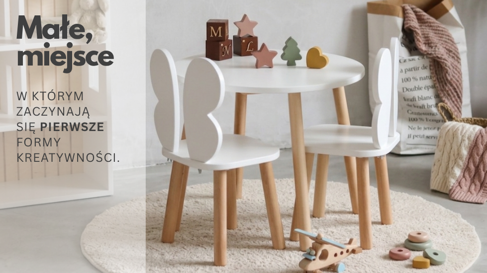 Strefa nauki stolik i krzesełko do rysowania czytania i kreatywności